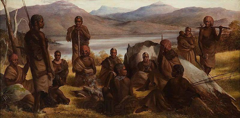 Robert Dowling Group of Natives of Tasmania Norge oil painting art